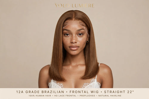 YOLO LUMIERE 12A Grade Swiss Lace Frontal Curly Wig 20 Inch - 100% Human Hair